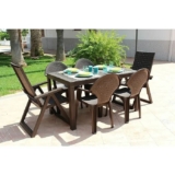 Set de Muebles de Jardín Dream de Polipropileno | Mesa + 2 Sillones Reclinables + 4 Sillas Apilables