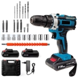 Set de Taladro Percutor Inalámbrico Don Feliz (21V, 2 Baterías y Maletín)