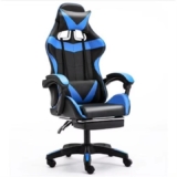 Silla Gaming con Reposapiés – Soporte Lumbar y Respaldo Reclinable (Azul)v