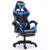 Silla Gaming con Reposapiés – Soporte Lumbar y Respaldo Reclinable (Azul)v