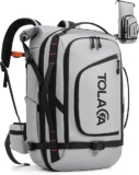 Tolaccea mochila viaje 40L-55L – expandible, cabina y portátil 17