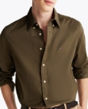 Tommy Hilfiger Camisa de Hombre Lisa de Popelín Manga Larga – Regular Fit