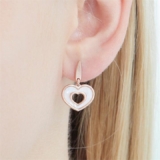 Pendientes Corazón de Plata 925 Bañada en Oro Rosa con Nácar – Diseño Elegante y Romántico