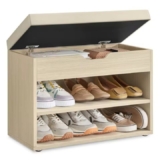 VASAGLE Banco Zapatero con Asiento Tapizado – Mueble Recibidor