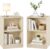 VASAGLE Custos juego de 2 mesitas de noche con balda ajustable beige travertino