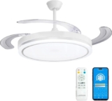 Ventilador de techo LED LEDUNI con aspas retráctiles y app