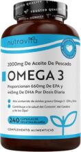 Nutravita Omega 3 2000mg 240 Cápsulas | 4 Meses | 660mg EPA + 440mg DHA