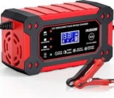 Husgw Cargador de Batería Inteligente 12V/6A con Pantalla LCD