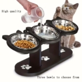 Cuenco Elevado Ajustable para Gatos y Perros – Comida y Agua, 15° Inclinado