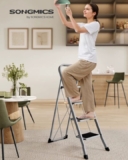 Escalera Plegable SONGMICS de 4 Peldaños con Cierre de Seguridad
