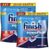 Finish Power All in 1 – 100 Pastillas para Lavavajillas (2×50) con Powerball