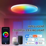 Lámpara de Techo Inteligente Tuya WiFi 24W RGB + Blanco Cálido/Frío – Control por App, Alexa y Google Home