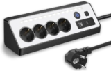 Regleta esquinera con USB y Type-C – enchufe múltiple con LED y protección total