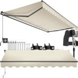 Toldo retráctil tectake 250×200 cm – toldo exterior para terraza con manivela y brazos articulados