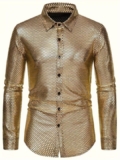 Traje Disco 70’s Hombre – Camisa vintage de diamantes para bailar toda la noche