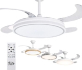 Ventilador techo JARDIN202 – silencioso, luz LED y aspas retráctiles