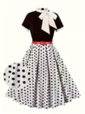 Vestido Vintage Hepburn Años 50 – Elegancia clásica con lunares