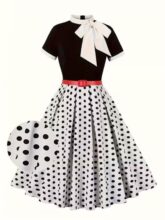 Vestido Vintage Hepburn Años 50 – Elegancia clásica con lunares